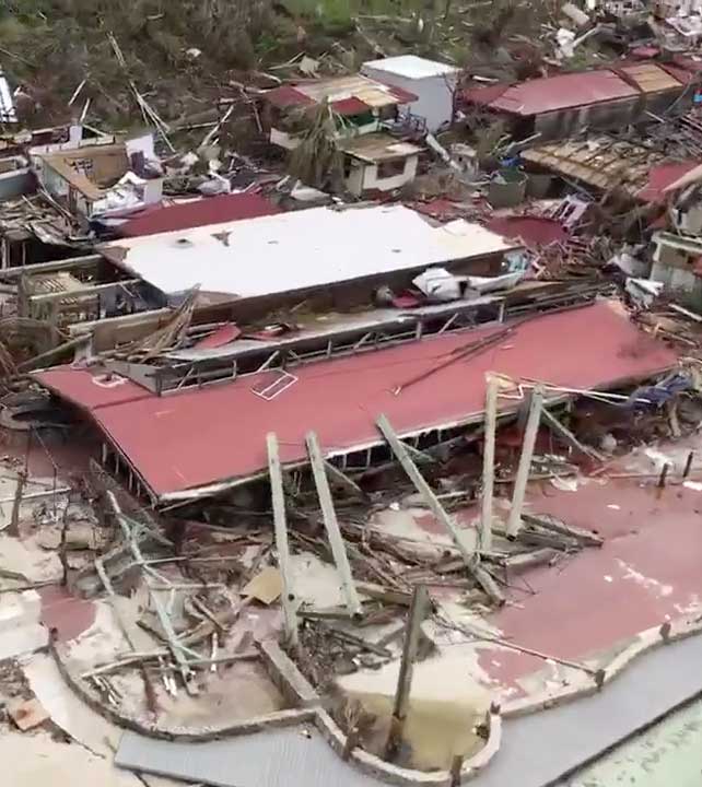 Hurricane Irma Island Overhead Scene